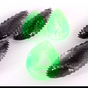 GIA Cert. 35.72 ct. 3 Tsavorite Beads Untreated - KENYA: GIA Certified 35.72 ct. Set of 3 Tsavorites (Grossularite - Garnet) -Untreated - KENYA, EAST AFRICA Cut - Pear Shape Bead Color - Green Clarity - SI Ct. Weight - 7.96 + 8.74 + 19.02 ct. = 35.72 ct.<