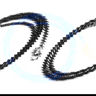 51.00 ct. Natural Blue Sapphire Rondelle Beads Necklace: 51.00 ct. Natural Blue Sapphire Rondelle Beads Single strand Necklace Color - Blue Shape - Rondelle Beads Ct. Weight - 51.00 ct. Beads size - 3 to 5 mm Approx. With sterling silver locks