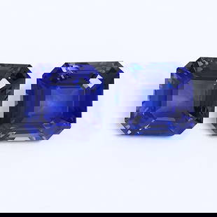 16.09 ct. Pair of Royal Blue Sapphires - SRI LANKA: 16.09 ct. Pair of Royal Blue Sapphires - SRI LANKA Weight - 16.09 ct. Color - Royal Blue Clarity - VS Cut - Cut-Cornered Cushion No. of Sapphires - 2 Origin - SRI LANKA