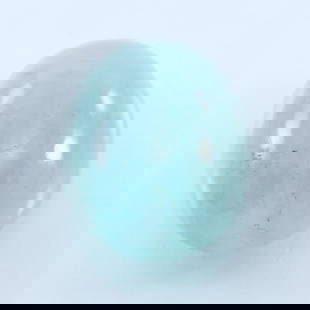 IGI Certified 139.36 ct. Aquamarine - BRAZIL: IGI Certified 139.36 ct. Aquamarine - BRAZIL Fine color Quality on report Cut - Oval cabochon Color - Bluish Green Clarity - Translucent Ct. wt. - 139.36 ct. Dimensions - 37.30 x