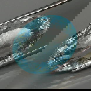 14.32 ct. Blue Aquamarine - BRAZIL: 14.32 ct. Blue Aquamarine - BRAZIL Color - Blue Clarity - I Cut - Oval Ct. Weight - 14.32 ct. Dimensions - 18.40 x 14.50 x 8.30 mm Origin - BRAZIL