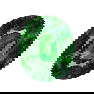 GIA Cert. 4.40 ct. Untreated Tsavorite Garnet - KENYA: GIA Certified 4.40 ct.Tsavorite (Grossularite - Garnet) - Untreated - KENYA, EAST AFRICA Cut - Oval Brilliant Step Cut Color - Green Clarity - SI Ct. Weight - 4.40 ct. Dimensions - 10.60 x