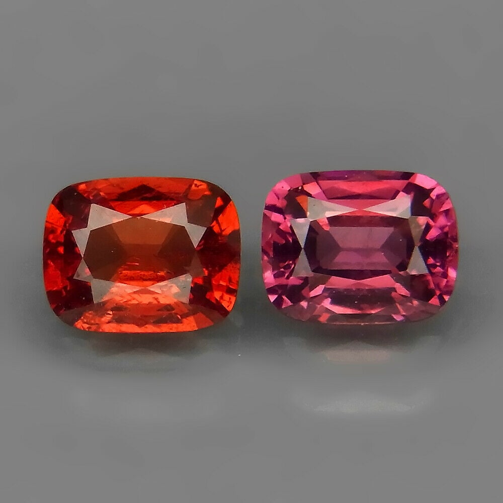 0.91 ct. Pair of Red & Pink Spinels - BURMA, MYANMAR (1 of 3)