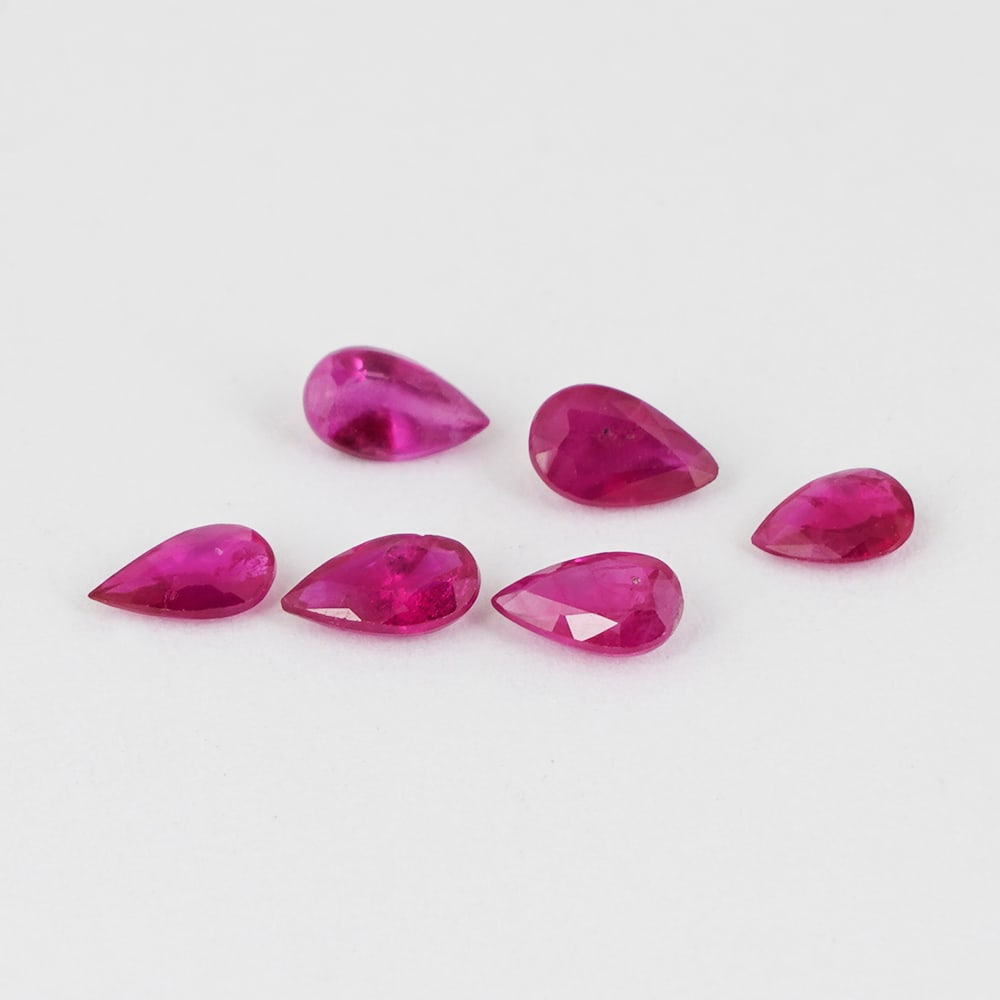 1.22 ct. Set of 6 Rubies - BURMA, MYANMAR (1 of 1)