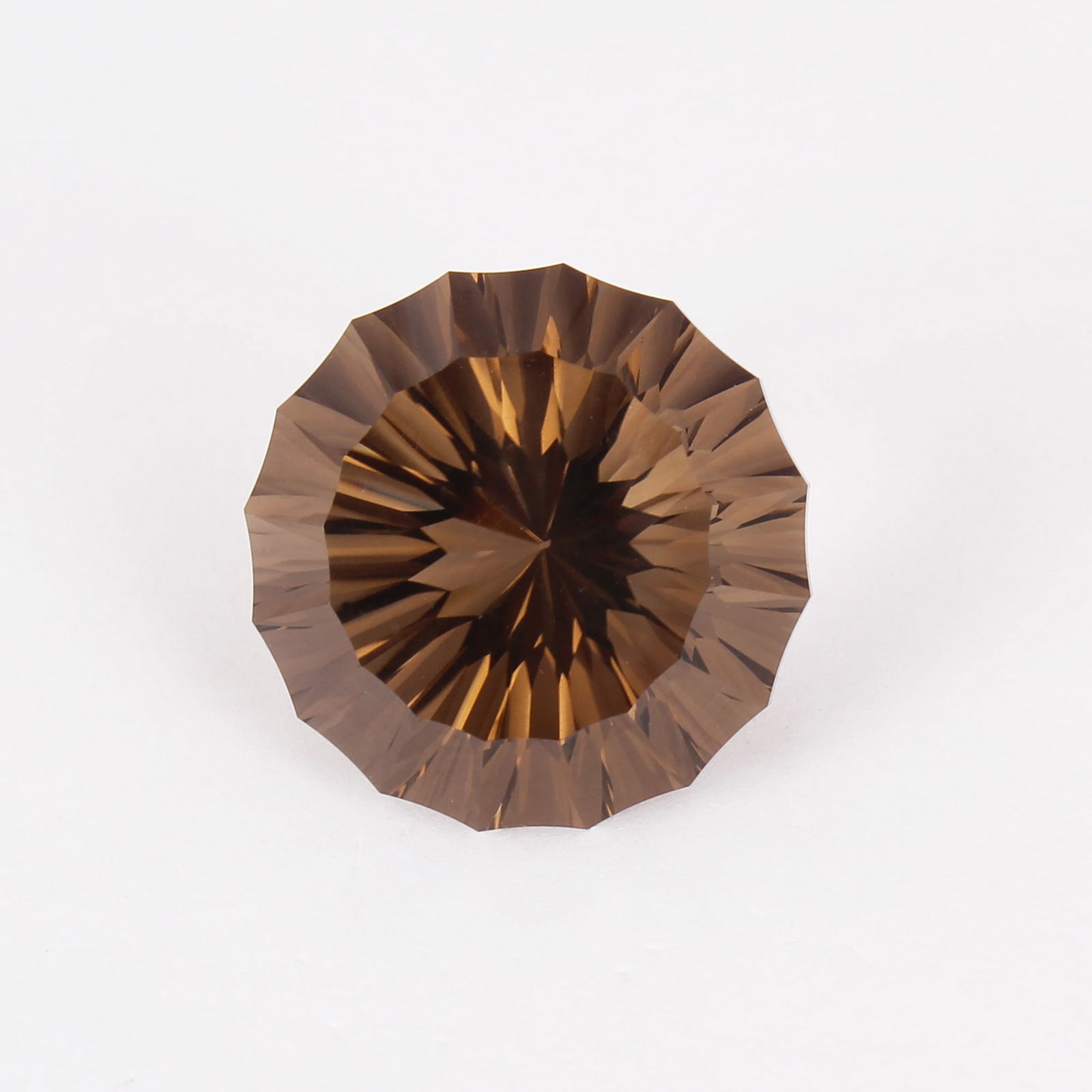 GFCO (SWISS) Certified 27.72 ct. Brown Smoky Quartz: GFCO (SWISS) Certified 27.72 ct. Brown Smoky Quartz Cut - Fancy Modified Brilliant Cut Color - Brown Ct. Weight - 27.72 ct. Clarity - VVS Dimensions - 19.84 X 19.82 X 14.47 mm <