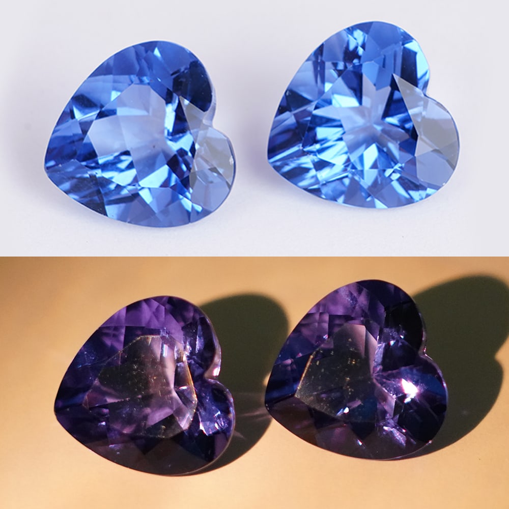 GFCO Cert. 27.57 ct. Pair of Color Change Fluorites (1 of 9)