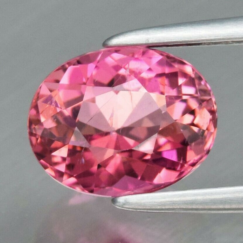 1.39 ct. Natural Pink Tourmaline - MOZAMBIQUE, AFRICA: 1.39 ct. Natural Pink Tourmaline - MOZAMBIQUE, AFRICA Color - Pink Cut - Oval Clarity - VVS Ct. wt. - 1.39 ct. Dimensions - 7.50 x 6.00 x 4.80 mm Origin - MOZAMBIQUE, AFR