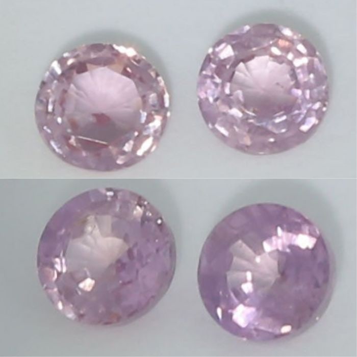 IGI Certified 1.15 ct. Set of 4 Sapphires: IGI Certified - Set of 4 Sapphires Set of 4 - 0.29 + 0.26 + 0.29 + 0.31 = 1.15 ct. Sapphires - IGI Certified Cut - Round Mixed Cut Color - Orangy Purple ; Purplish Orange and Pinkish Orange