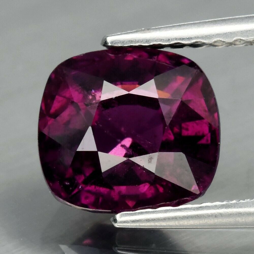 2.47 ct. Natural Unheated Rhodolite Garnet - MADAGASCAR: 2.47 ct. Natural Unheated Rhodolite Garnet - MADAGASCAR Cut - Cushion Color - Purplish Pink Clarity - SI1 Ct. Weight - 2.47 ct. Dimensions - 7.60 x 7.00 x 5.00 mm Origin