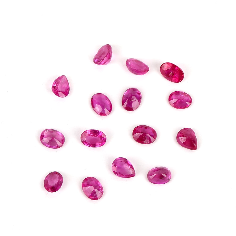 3.05 ct. Ruby Lot - BURMA: 3.05 ct. Ruby Lot - BURMA Color - Red Shape - Pear & Oval Ct. Wt. - 3.05 ct. Clarity - VS-SI No. of