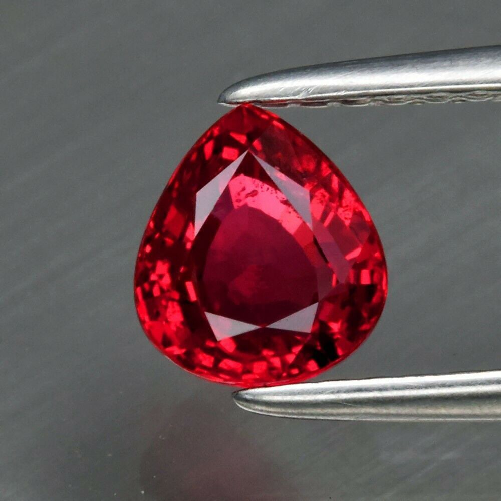 1.02 ct. Natural Red Ruby - TANZANIA: 1.02 ct. Natural Red Ruby - TANZANIA Shape - Pear Color - Red Clarity - VS Ct. Weight - 1.02 ct. Dimensions - 6.00 x 5.30 x 3.40 mm Origin - TANZANIA, AFRICA