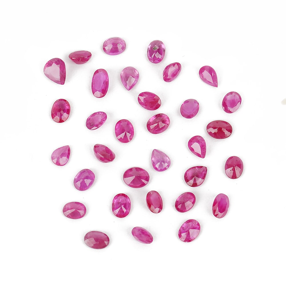 6.80 ct. Ruby Lot - BURMA: 6.80 ct. Ruby Lot - BURMA Color - Red Shape - Pear & Oval Ct. Wt. - 6.80 ct. Clarity - VS-SI No. of