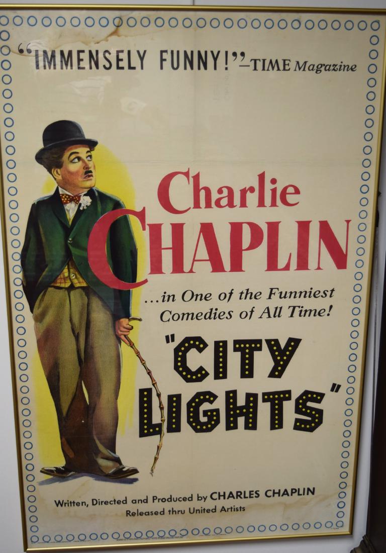 CHARLIE CHAPLIN CITY LIGHTS MOVIE POSTER:: Image 40 inches x 25 inches.
