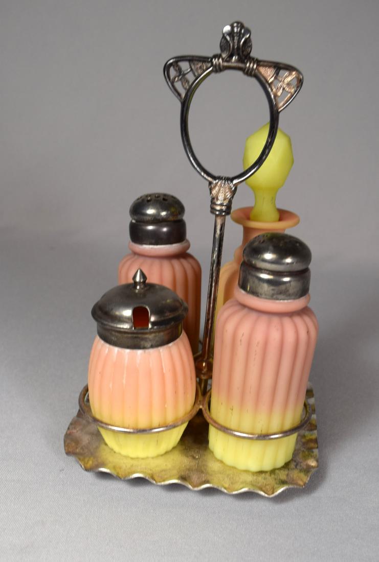 PAIRPOINT MT. WASHINGTON BURMESE CONDIMENT SET: (1 of 3)
