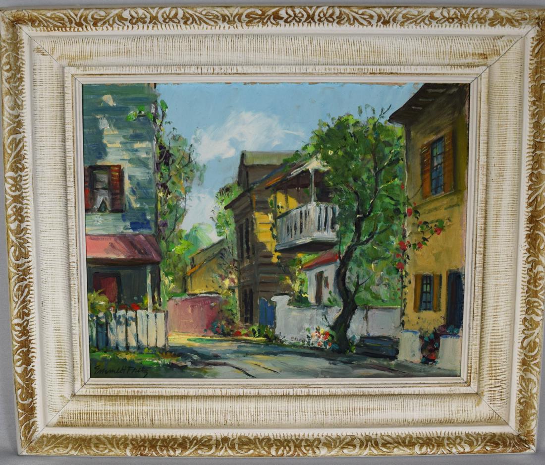 EMMETT JOHN FRITZ OIL ON BOARD SOUTHERN SCENE PAINTING: (1 of 7)