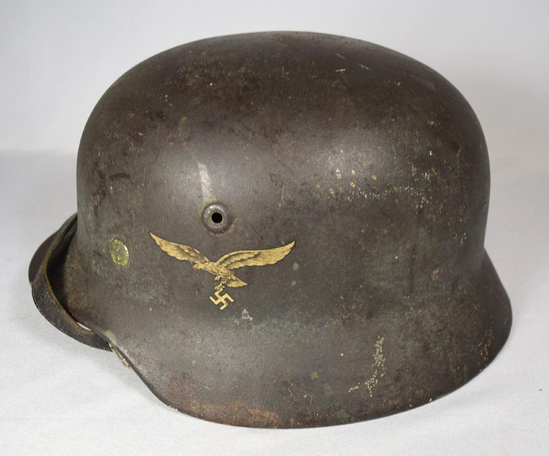 WORLD WAR II GERMAN LUFTWAFFE HELMET: (1 of 7)