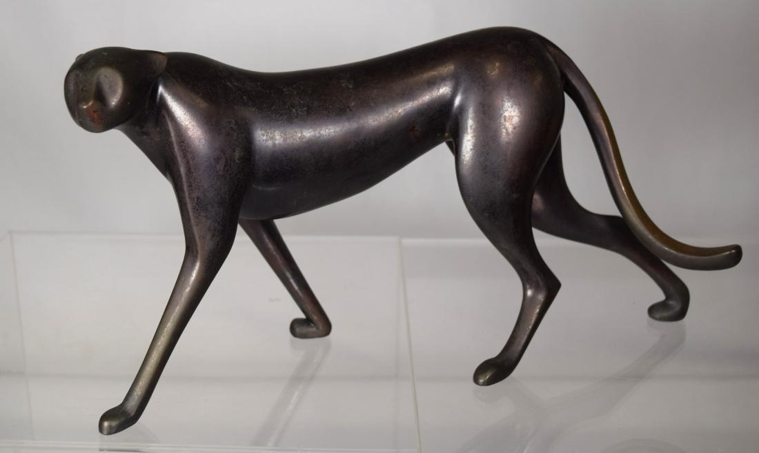 LOET VANDERVEEN BRONZE STALKING CHEETAH SCULPTURE: (1 of 4)