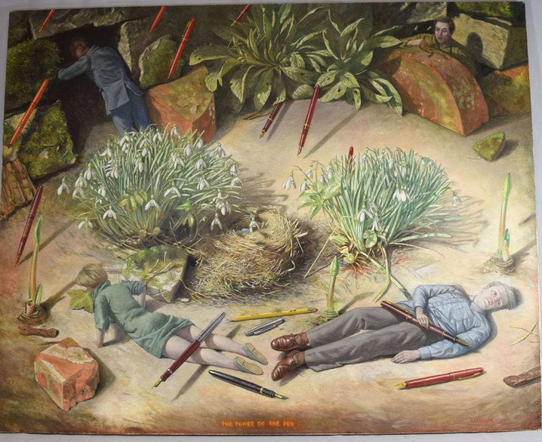 RONALD BATEMAN POWER OF THE PEN ACRYLIC PAINTING: (1 of 7)