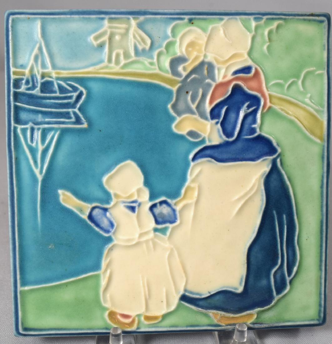 ROOKWOOD ART POTTERY TEA TILE: (1 of 3)