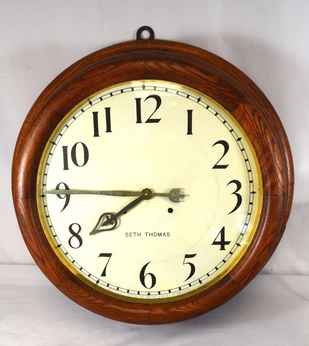 LARGE 1908 RAILROAD GALLERY CLOCK by SETH THOMAS CLOCK (1 of 8)