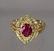 14KT YELLOW GOLD PINK TOURMALINE GREEN SAPPHIRE DIAMOND