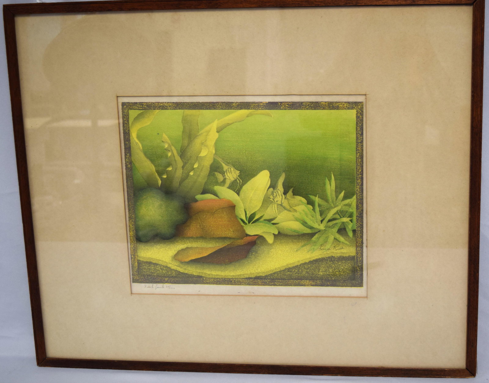 FRAMED LUIGI RIST COLOR WOOD CUT:: Luigi Rist (American, New Jersey/Vermont 1888-1959). In the early 1930s Rist first saw Japanese woodblocks, at an exhibition in New York that he attended with his friend and mentor Morris Blackburn.