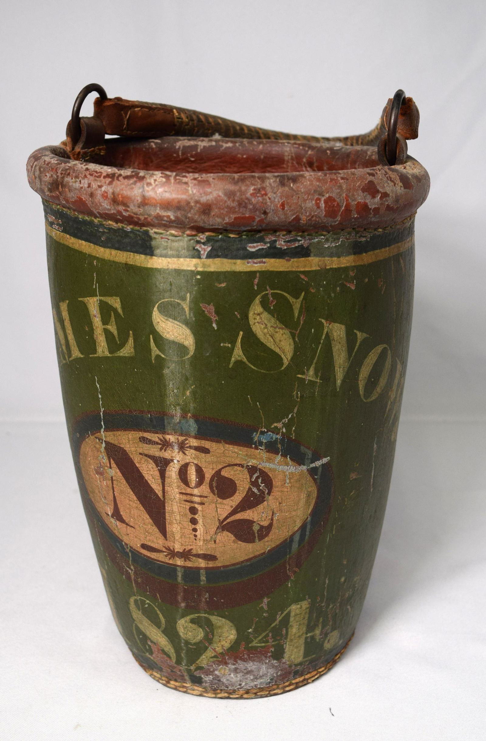 EARLY 19TH C LEATHER FIRE BUCKET: (1 of 3)