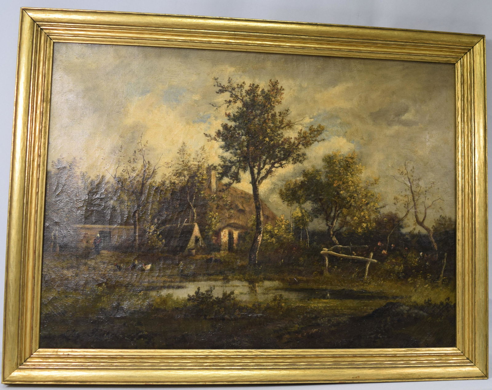 LEON RICHET OIL ON CANVAS LANDSCAPE: (1 of 6)