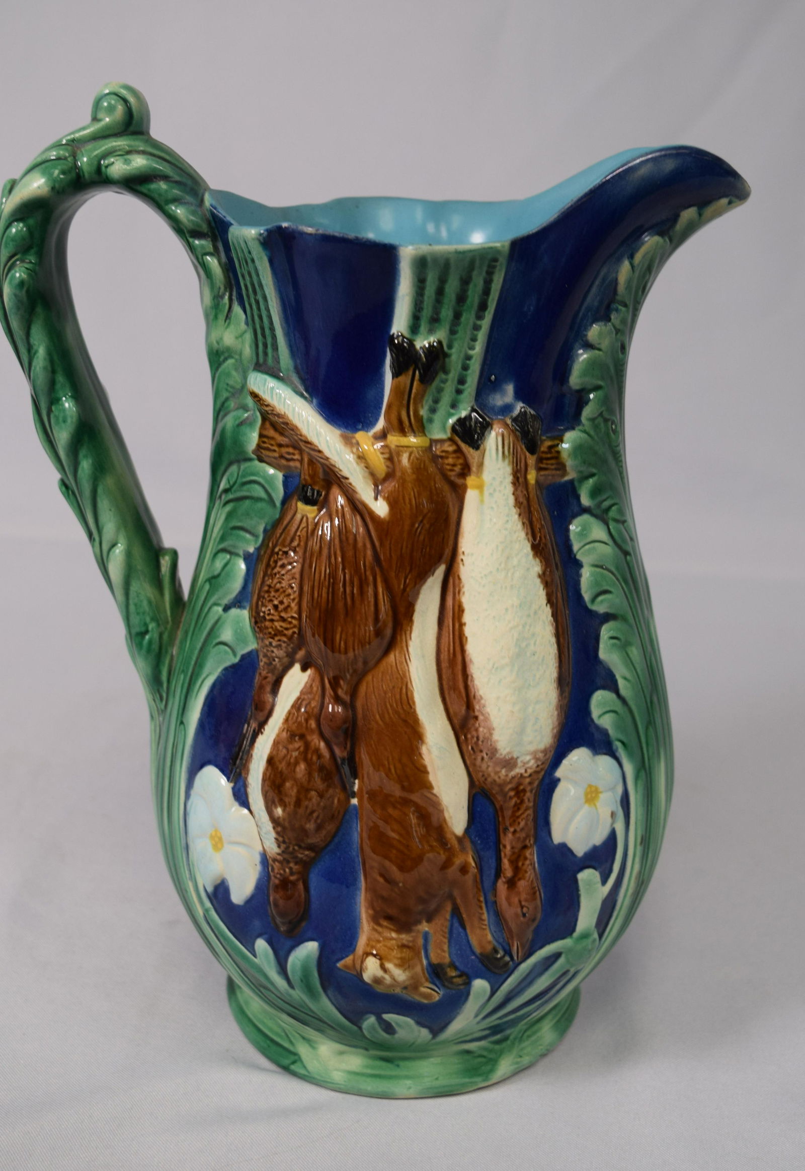 HOLDCROFT MAJOLICA GAME PITCHER (1 of 3)