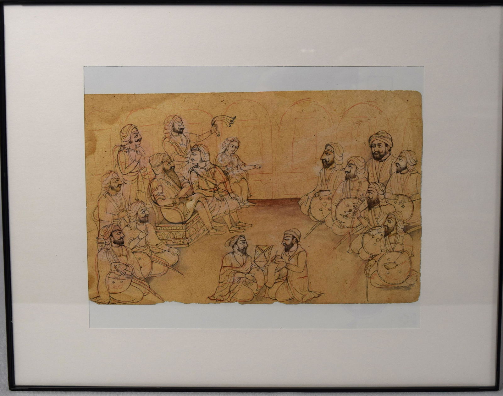 19TH C INDIAN MINIATURE WATERCOLOR SKETCH OF A SIKH (1 of 3)