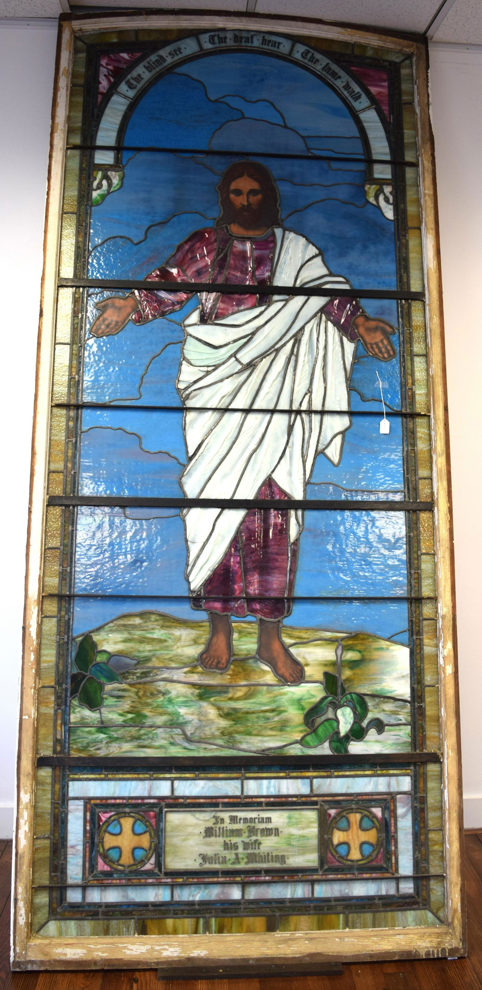 19TH C LARGE ECCESICAL DRAPERY & LAYERED LEADED GLASS (1 of 5)