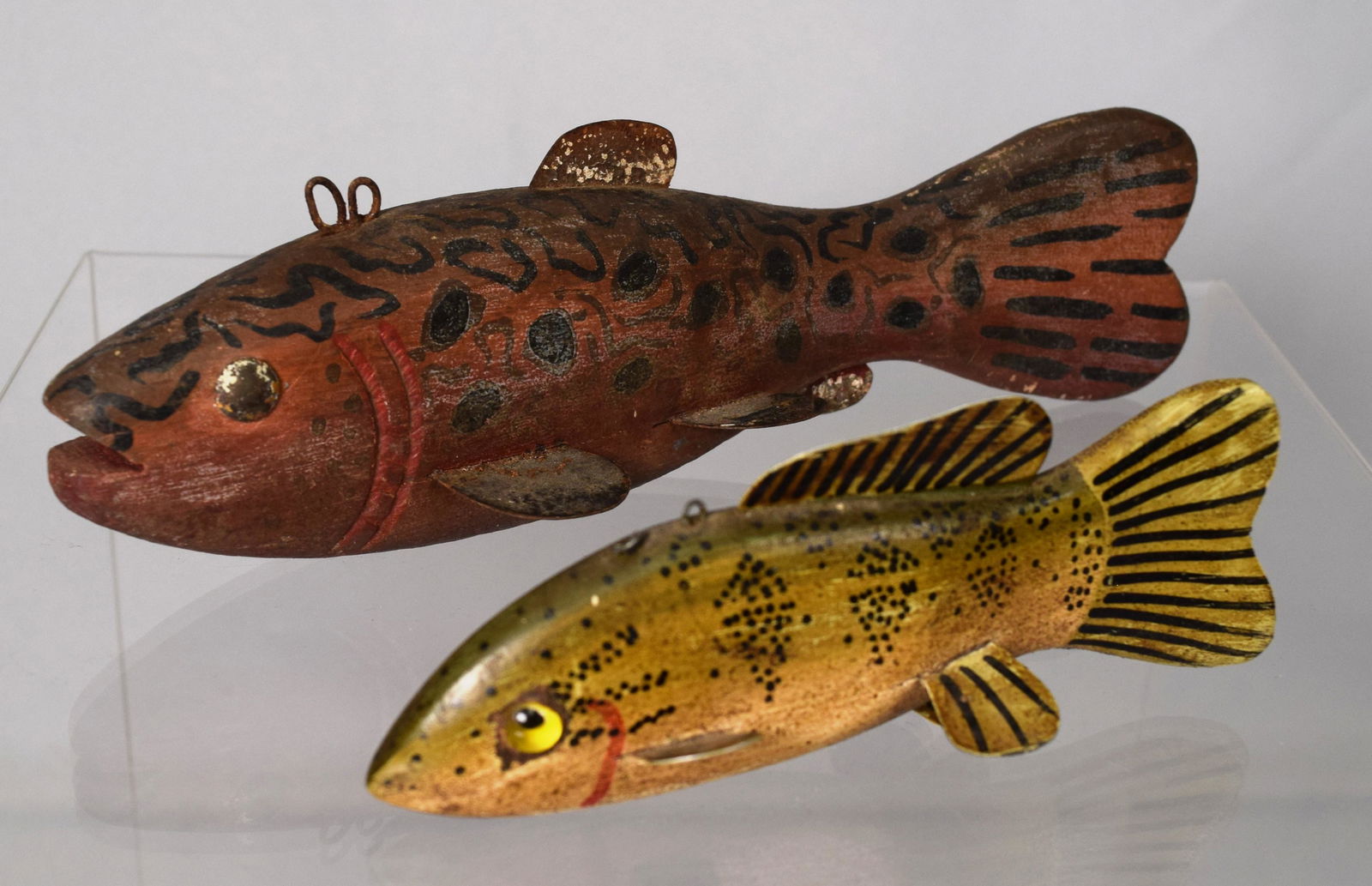 TWO CAPE COD FOLK ART FISH DECOYS: (1 of 4)