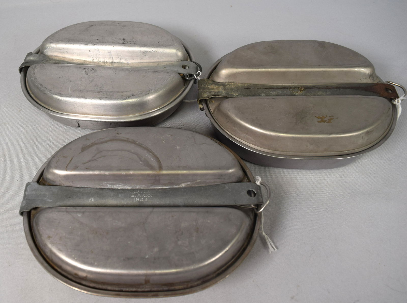 THREE WWII MESS KIT: (1 of 2)