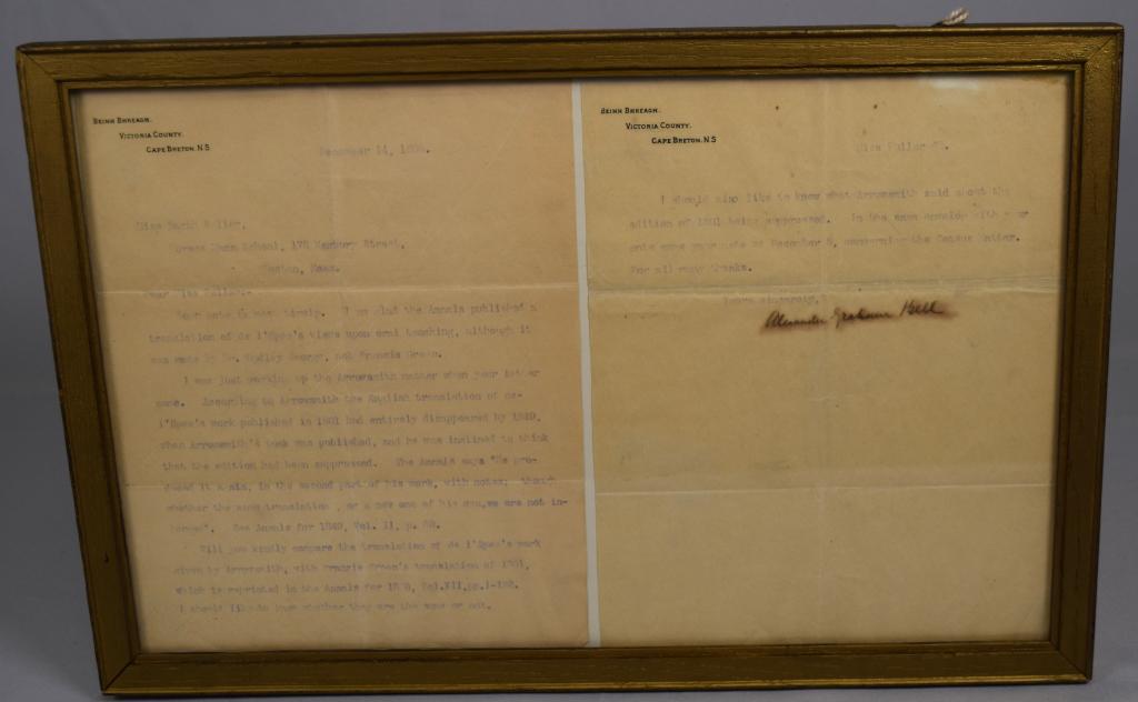 ALEXANDER GRAHAM BELL TYPED SIGNED LETTER (1 of 8)
