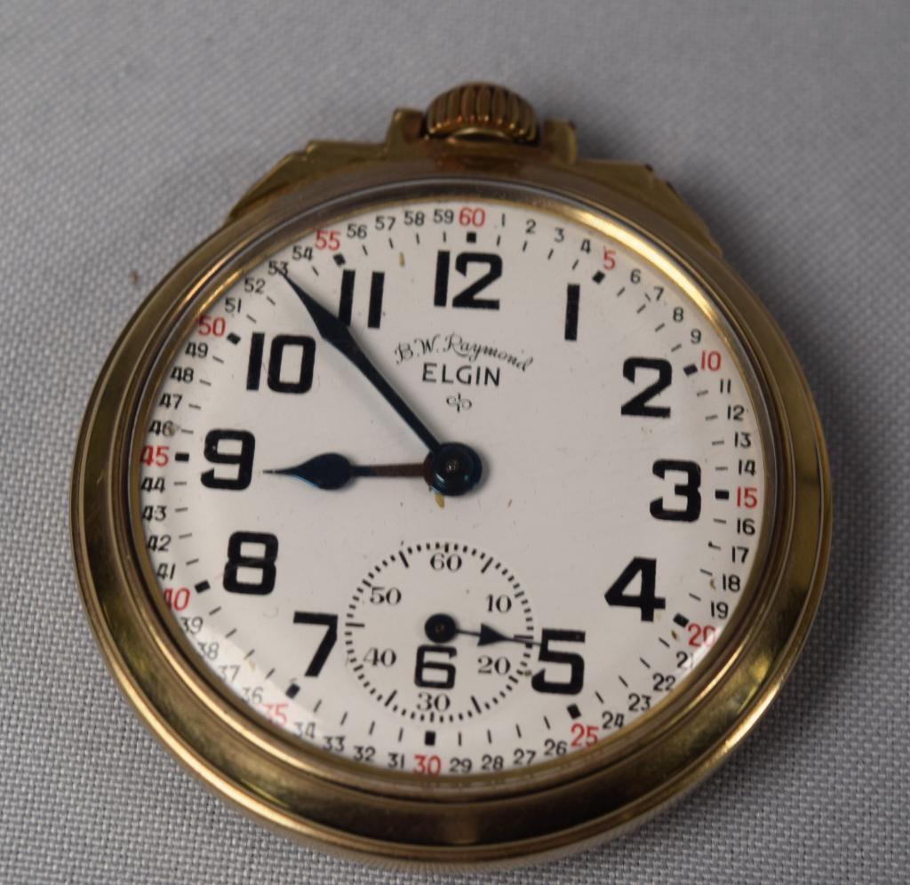 GOLD PLATED ELGIN 21J POCKET WATCH (1 of 6)