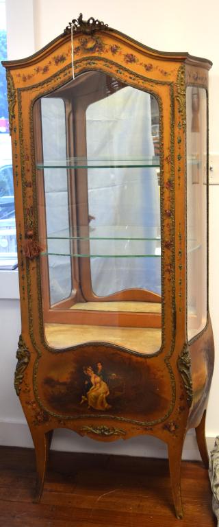 FRENCH PAINTED BOMBAY STYLE CURIO CABINET (1 of 6)