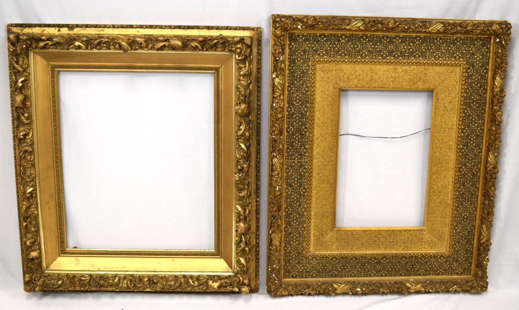 2 AMERICAN VICTORIAN GOLD GILT PICTURE FRAMES (1 of 6)