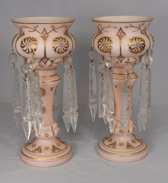 VICTORIAN LUSTERS WITH HANGING PRISMS: (1 of 5)