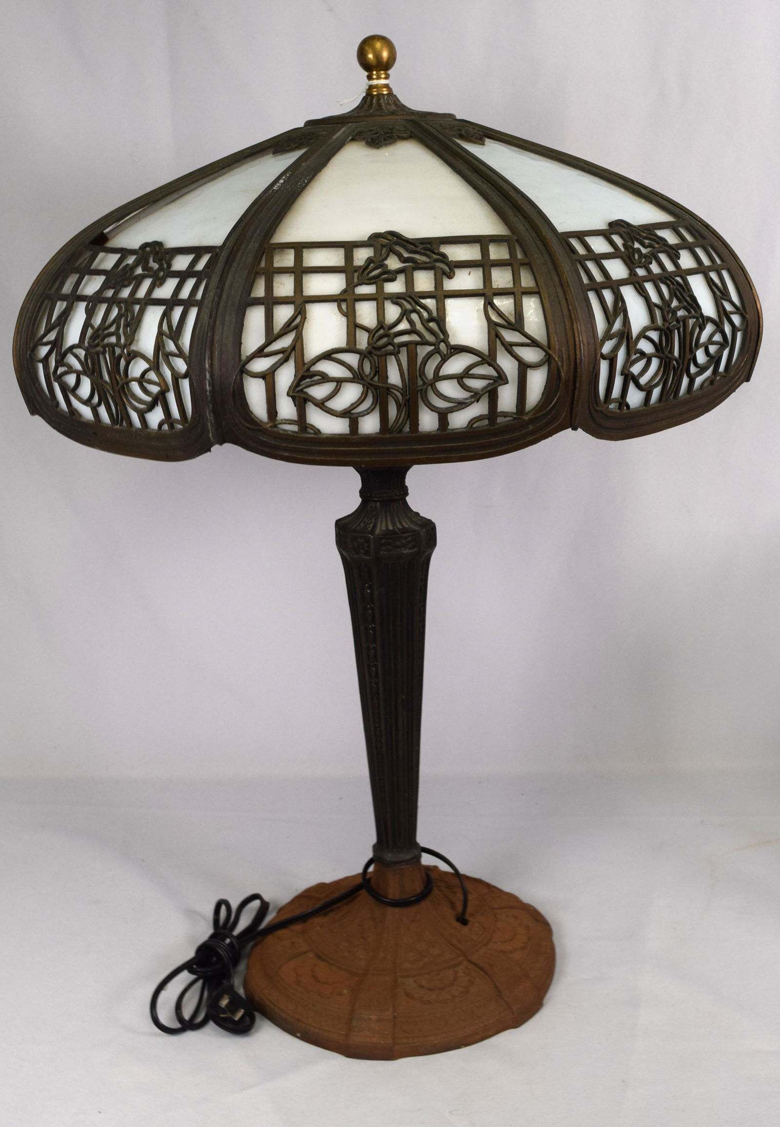 SLAG GLASS TABLE LAMP (1 of 4)