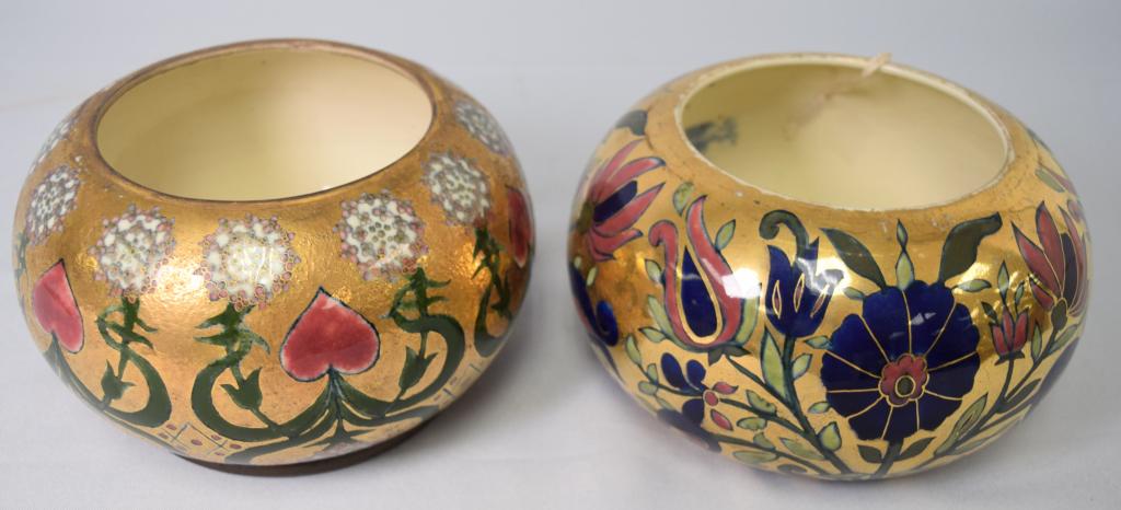 TWO ZSOLANY ART NOUVEAU LAMP SHADES: (1 of 5)