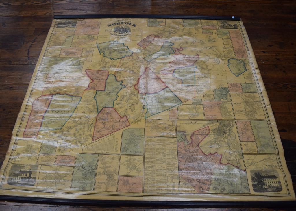 1858 WALLING NORFORK COUNTY WALL MAP: (1 of 6)