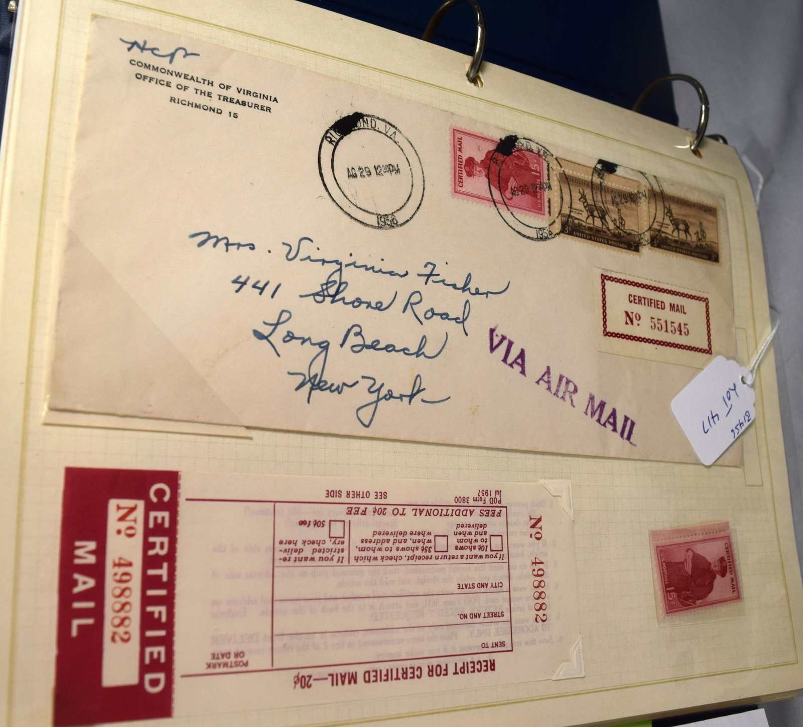 FIRST DAY & AIR MAIL COVERS & STAMPS: Ca 1930-1960. Includes stamp blocks and sets. 26 covers. Good condition.