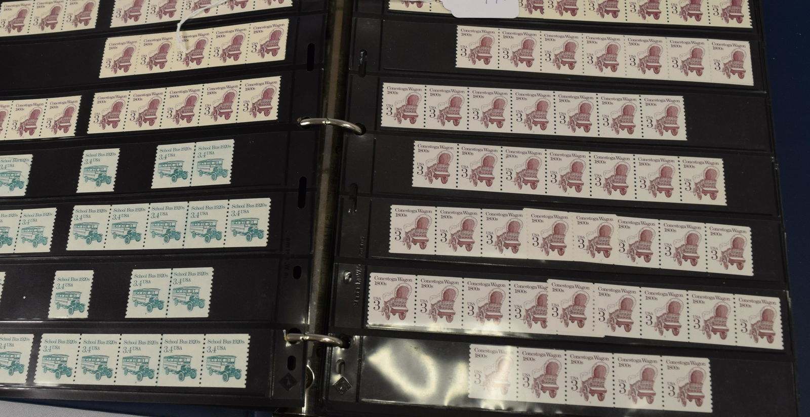 US STAMP ALBUM OF COILS & FREAKS AND ERRORS: Consists of Scott 1891 73 stamps. Scott 1895 180 stamps. Scott 1897 72 stamps, Scott 225 142 stamps, Scott 1897a 74 stamps, Scott 2226 26 stamps, Scott 1898 49 stamps, Scott 2252 and coils