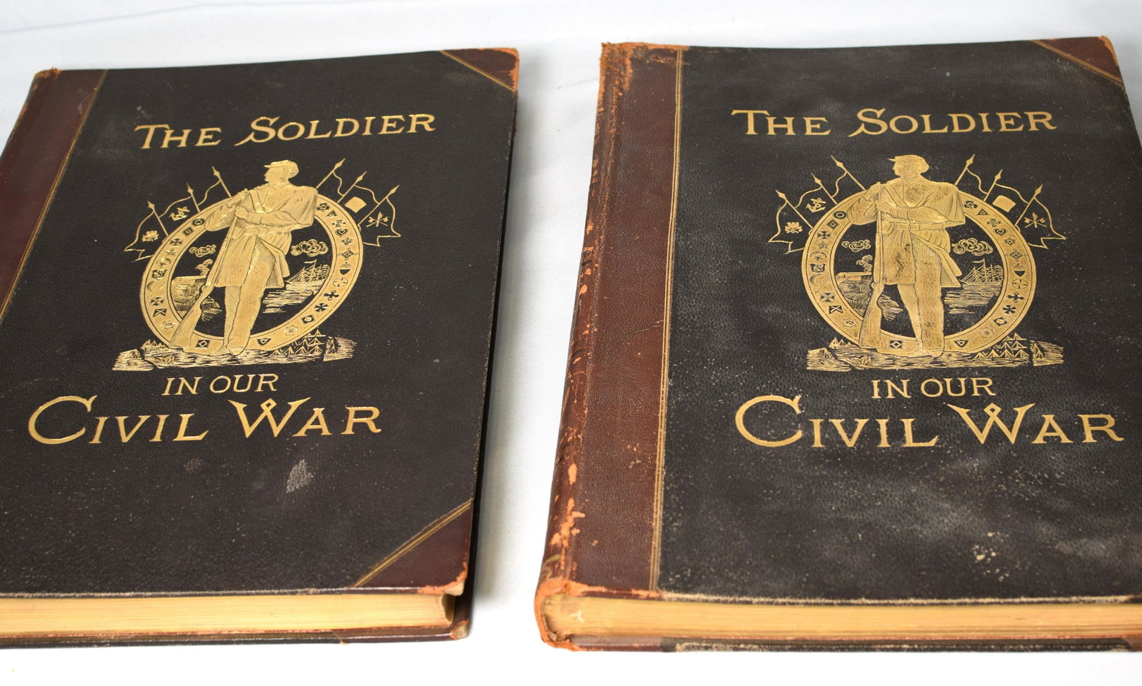 2 VOLUMES OUR SOLDIER IN THE CIVIL WAR BOOKS: 2 volumes, " The Soldier in Our Civil War.'' New York: J.H. Brown Publishing Co.: 1885. Edited by Paul Mottley and T. Campbell-Copeland. Celebrate the valor of men who fought in the United States'grea