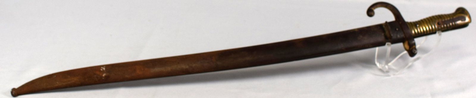 19TH FRENCH SWORD BAYONET WITH SCABBARD (1 of 4)