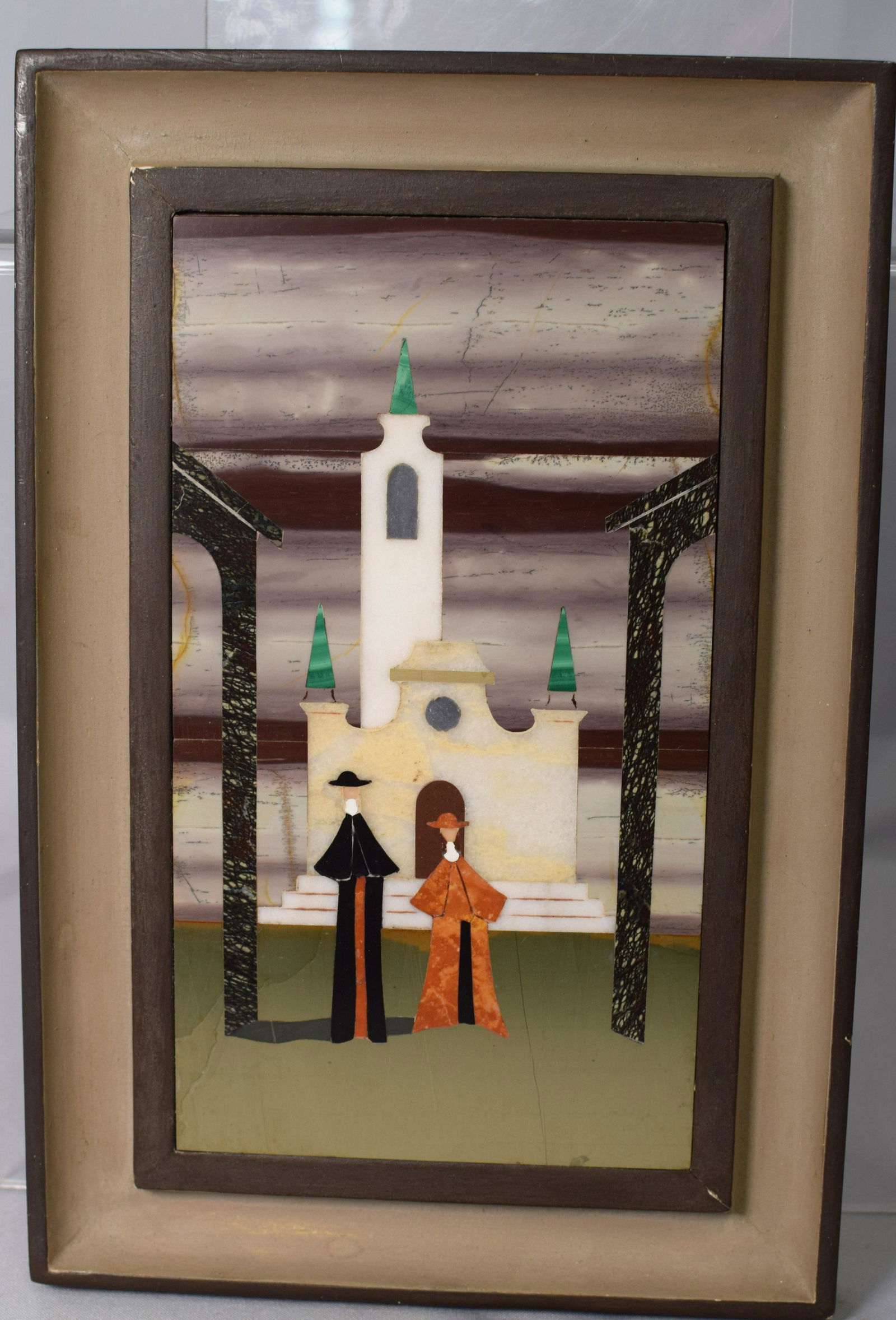 G. UGOLINO PIETRA DURA ITALIAN PLAQUE (1 of 3)