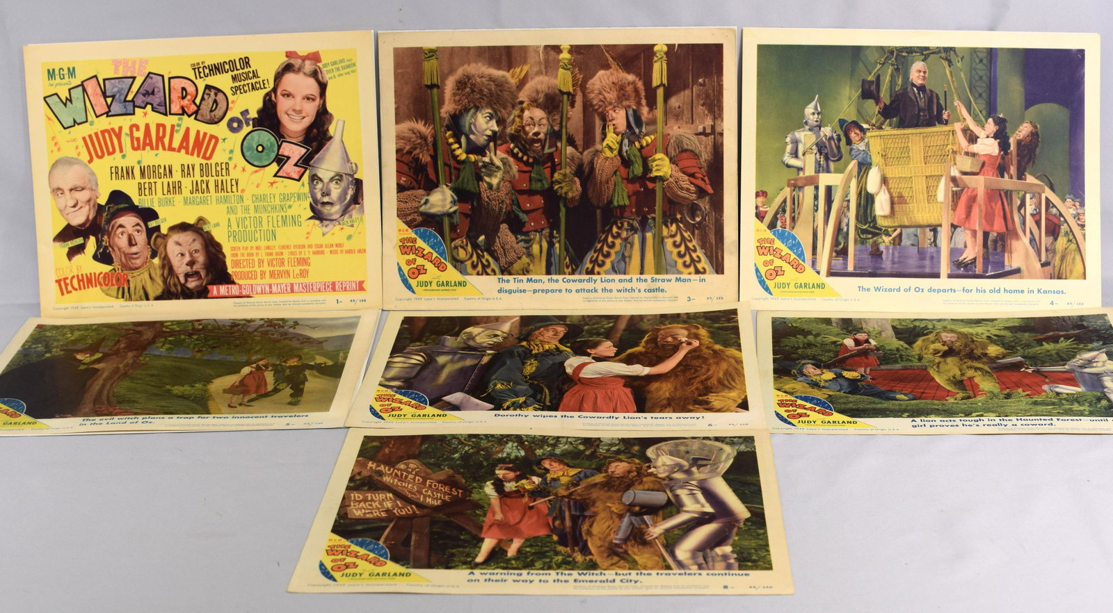 (7) LOBBY CARDS WIZARD OF OZ, 1949 (1 of 10)