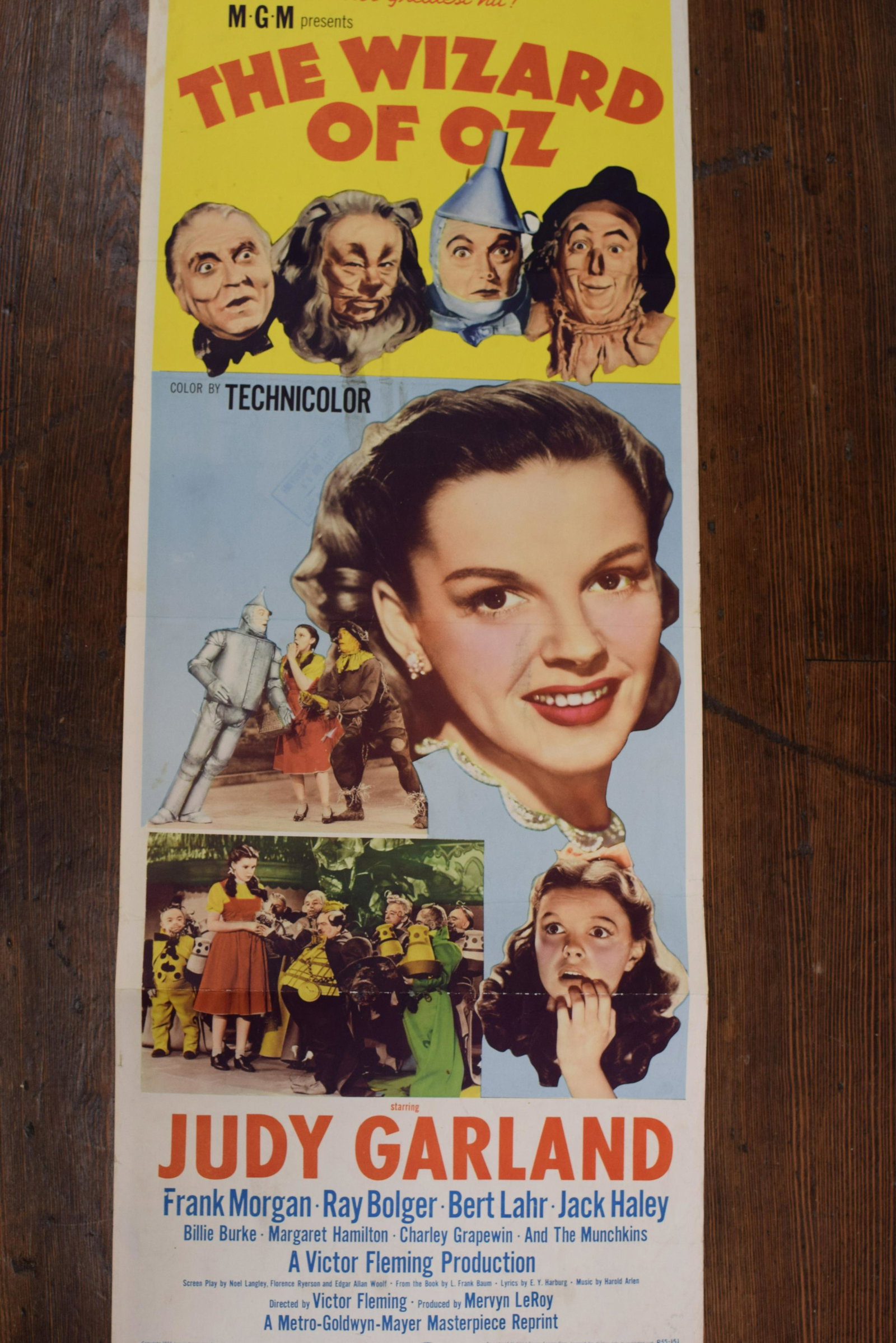 1955 WIZARD OF OZ MOVIE WINDOW INSERT POSTER (1 of 8)
