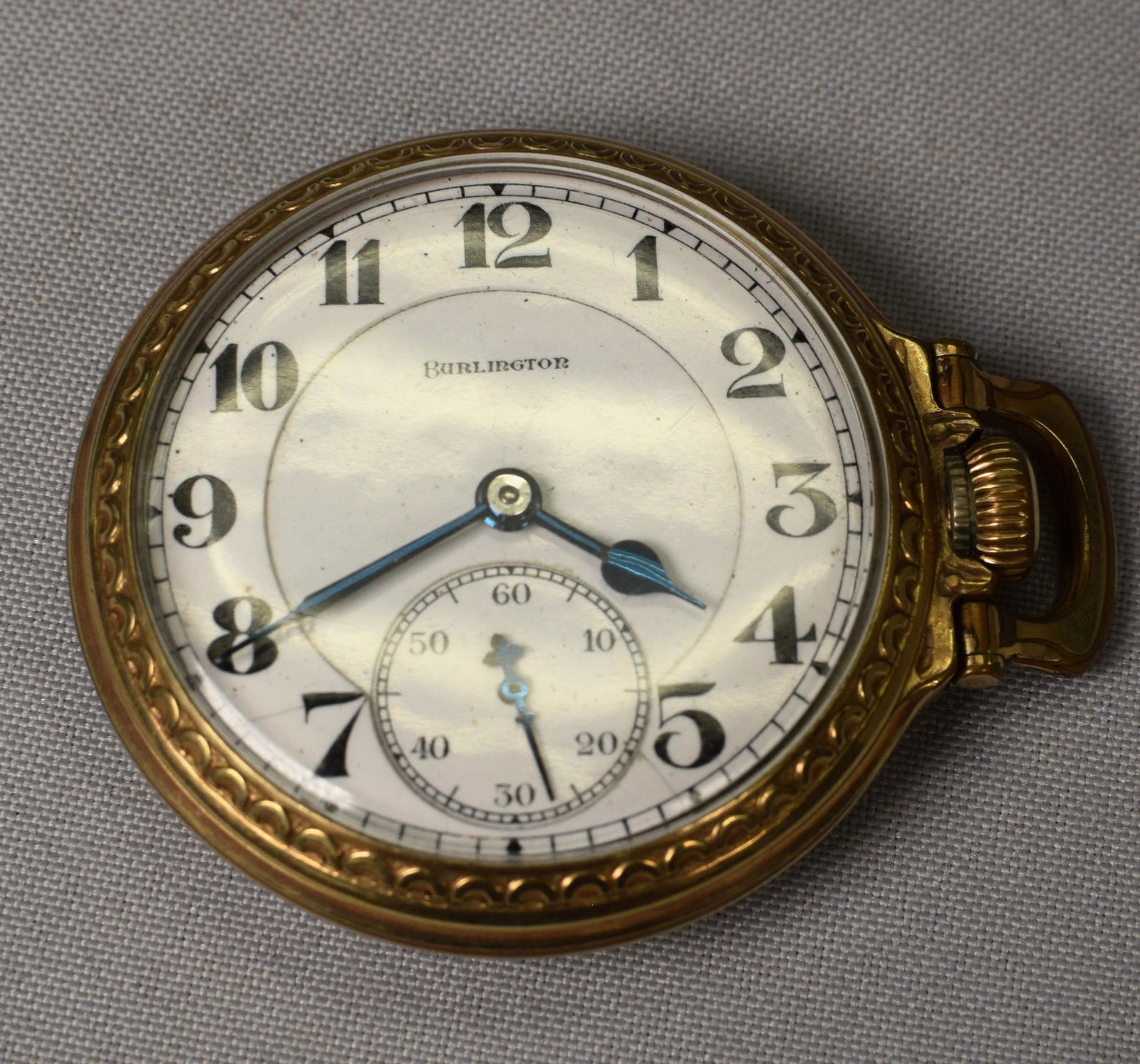 BURINGTON WATCH CO. 21J OPEN FACE POCKET WATCH (1 of 3)