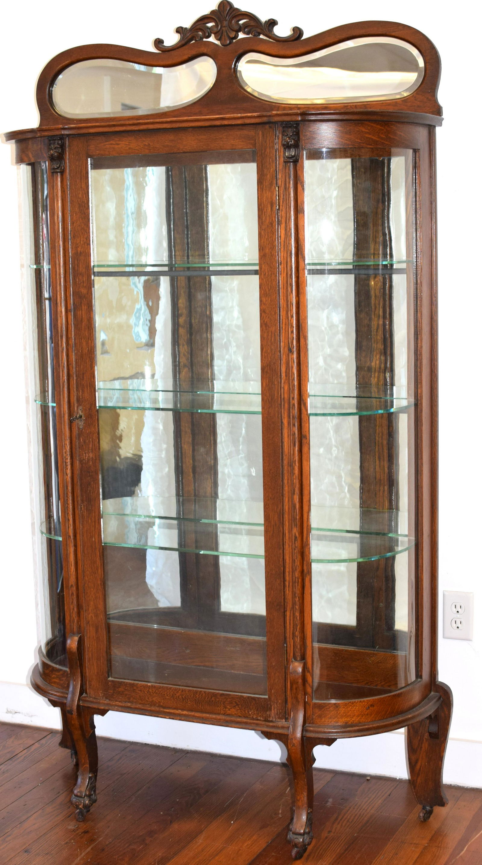 OAK CURVED GLASS MIRROR BACK CHINA (0160A) on Jun 26, 2022